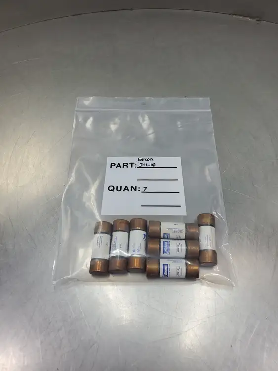 Used Edison JHL10 Class J High Speed Fuse, 10A, 600V, Lot of 7 Fuses | Palmetto Automation #1150063