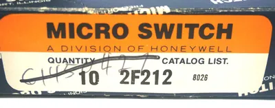 10 NEW MICRO SWITCH 2F212 OPERATOR CONTROLS