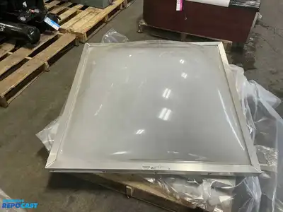 Lot of (2) Velux square bubble glass light fixture covers model#CH 4050 4050 approx. 42”x42”