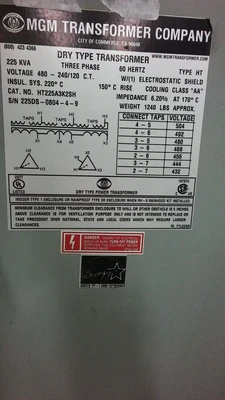 USED MGM 225 KVA