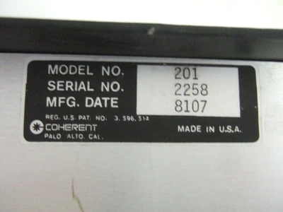 COHERENT Model 201 Power meter 2258 Gauge