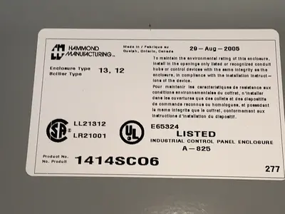 Used 2005 HAMMOND MANUFACTURING 1414SC06 Electrical Boxes Ohio US | HGR 24 #1693152