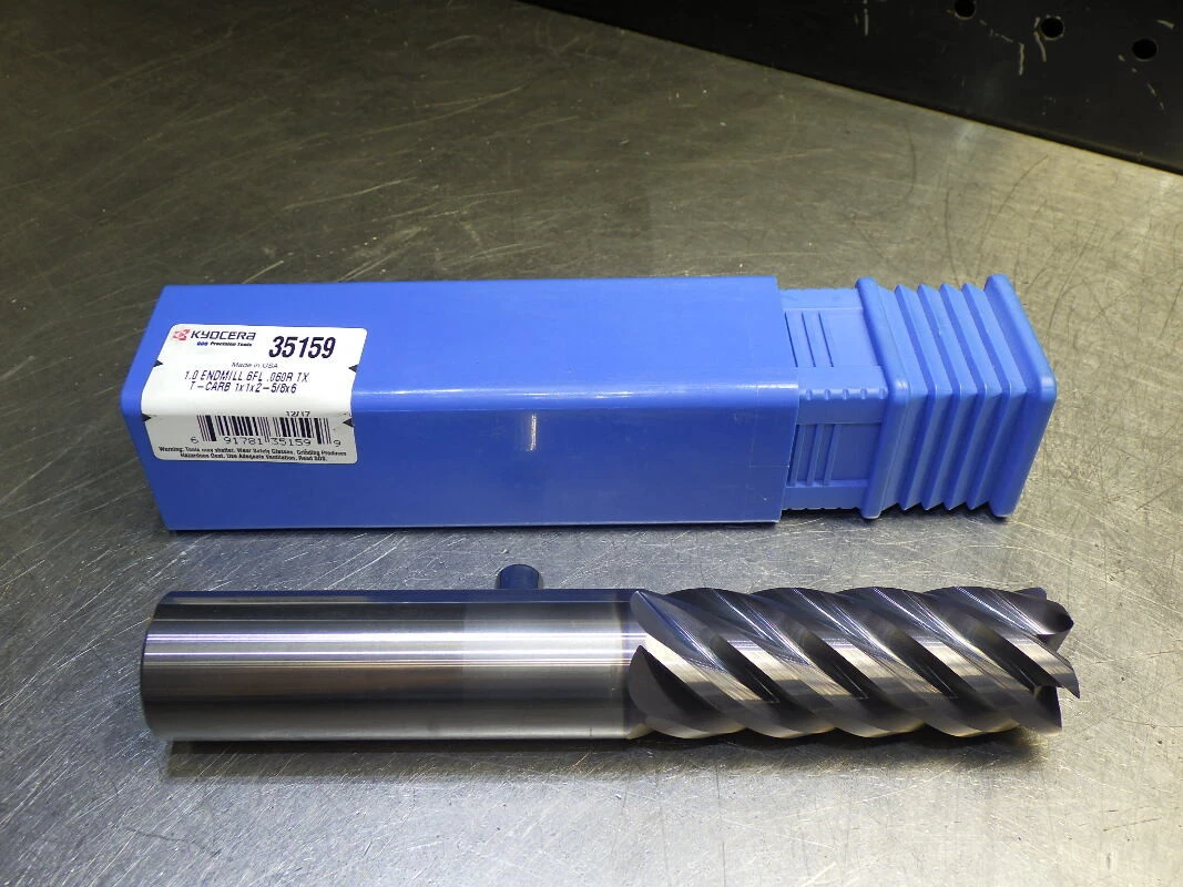 Kyocera / SGS 1" 6 Flute Carbide Cr Endmill 1" Shank .06" R 35159 (LOC1976A)