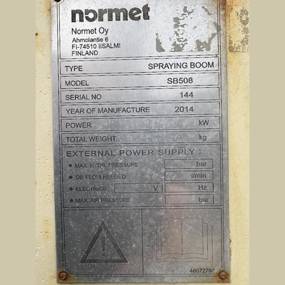 USED 2014 NORMET SPRAYMEC 8100