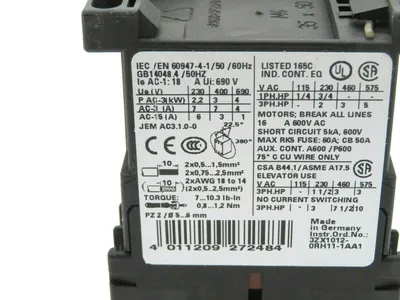 NEW SIEMENS 3RT1015-1AB01 POWER CONTACTOR 3RT10151AB01