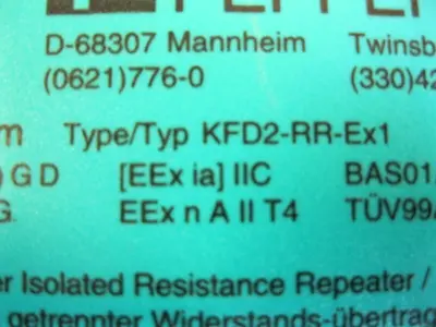 Pepperl+Fuchs Type KFD2-RR-Ex1 Transformer Isolated Resistance Repeater H19