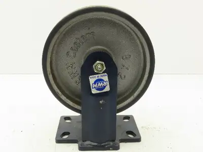 RWM Kingpinless 2-75 Rigid Plate 8"x2" Dual Caster Wheel Urethane on Iron 3000Lb