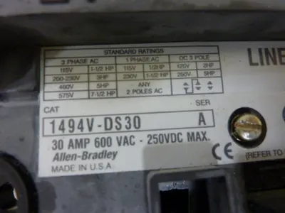 USED ALLEN BRADLEY 1494V-DS30 SER A