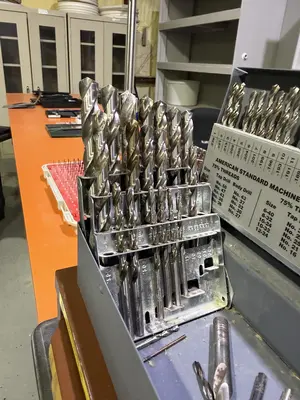 Lawson Products 3 Drawer Tool Organiser With Various End Mills, Black & Decker Drill Set & Box of