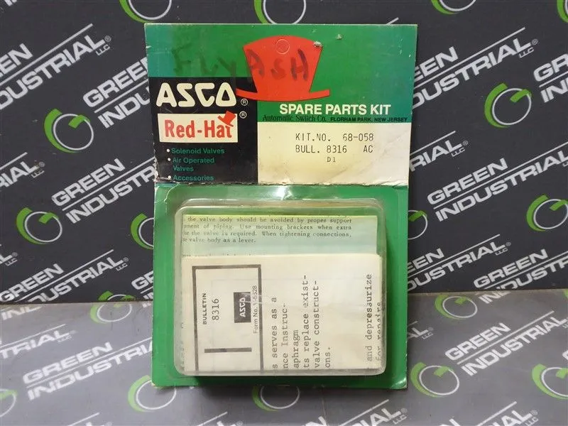 ASCO 68-058 Solenoid Valve Spare Parts Kit 8316 AC New