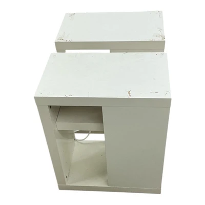 2 matching wood Corner Shelf w/ Power Strip