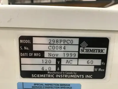 USED SCIEMETRIC INSTRUMENTS 298PPC0