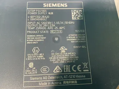 Used SIEMENS 6EP13322BA20 DIN Rail Power Supplies Ohio US | HGR 24 #1545393
