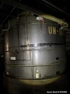 Used Perry Products 10,000 Gallon Stainless Steel Tank – Skirt Mounted, Flat Top & Bottom