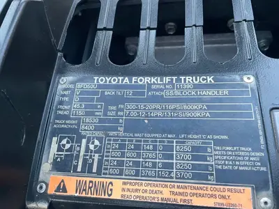 Used 2018 TOYOTA 8FD50U Misc Forklifts Texas US | 4K Lift Co #1503058