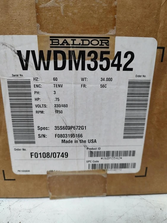 New | in-Stock Baldor VWDM3542 A.C. Motors Kentucky US | Edwards Industrial Repair #1328248