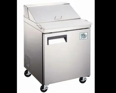 Elite Stainless Steel Single Door 27" Mega Top Sandwich Prep Table on Castors