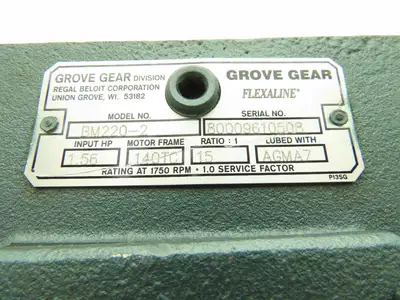 Grove Gear BM220-2 Flexaline Worm Gearbox 15:1 Reducer 117rpm 140TC LH Output