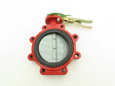Ultraflo 06422170F570 Butterfly Valve 6" DI Body Buna Seat Nylon/DI Disc