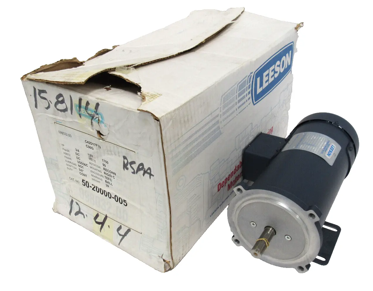 NEW LEESON 098032.00 MOTOR 3/4HP 90VDC 1750RPM 09803200 50-20000-005