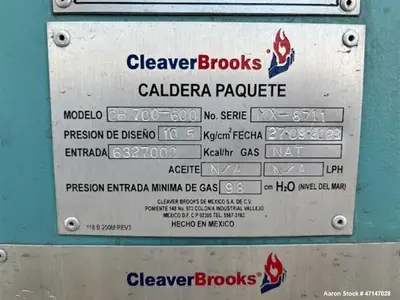 USED CLEAVER BROOKS CB 700-600