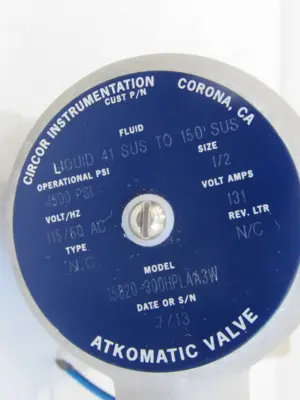 NEW CIRCOR INSTRUMENTS 15820-300HPLAA3W AUTOMATIC VALVE