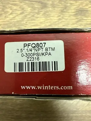 New | in-Stock WINTERS PFQ807 Universal Pressure Meters Ohio US | Surplus Asset Holdings #1226035