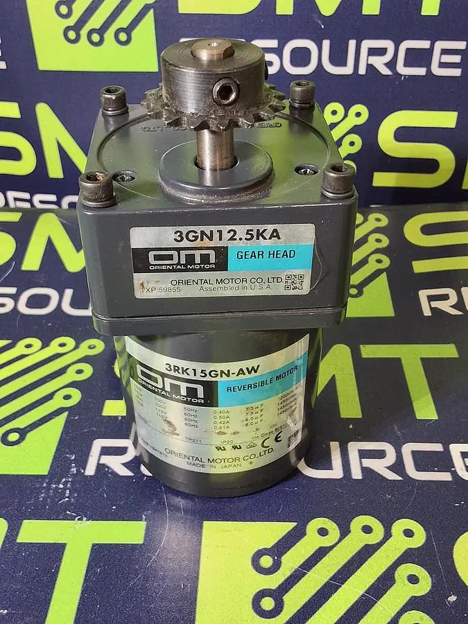 ORIENTAL MOTOR 3RK15GN-AW INDUCTION MOTOR WITH 3GN12.5.KA GEAR HEAD