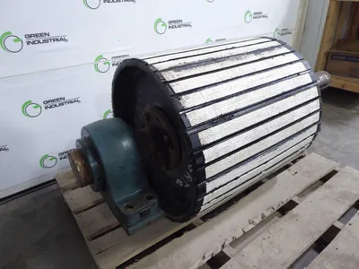 24" Diameter Crown Face Conveyor Pulley Drum Assembly 60" Shaft Used