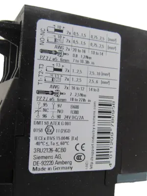 NEW SIEMENS 3RU2126-4CB0 CONTACTOR 3RU21264CB0
