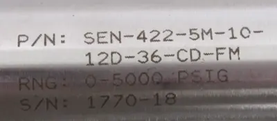 NEW SENSONETICS SEN-422-5M-10-12D-36-CD-FM PRESSURE TRANSDUCER 0-5000 PSI
