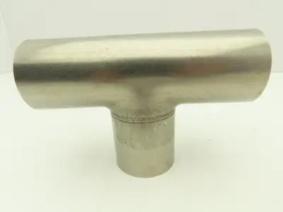 2" OD Tee Butt Weld Adapter Stainless Steel Tumble Finish A = 3 Lot of 3