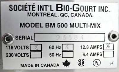 USED BIO GOURT 500 MULTI MIX