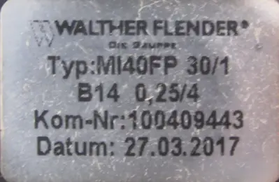 NEW WALTHER FLENDER 7AA71-M04K GEAR MOTOR 30/1 460V MI40FP 7AA71M04K