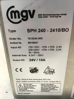 USED MGV SPH 240-2410/BO