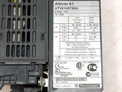 USED SCHNEIDER ELECTRIC ALTIVAR 61 0.75KW 1HP 480V