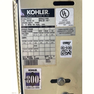 USED KOHLER 80REOZJD