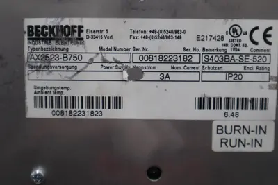 Beckhoff AX2523-B750 Servo Drive STOCK 3431-D