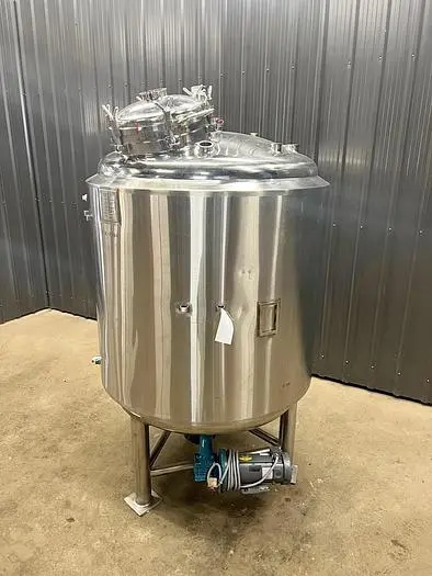 Used 275 Gallon Jacketed Tank (Reactor), 316 Stainless Steel, Insulated, Full Vacuum, With Agitator
