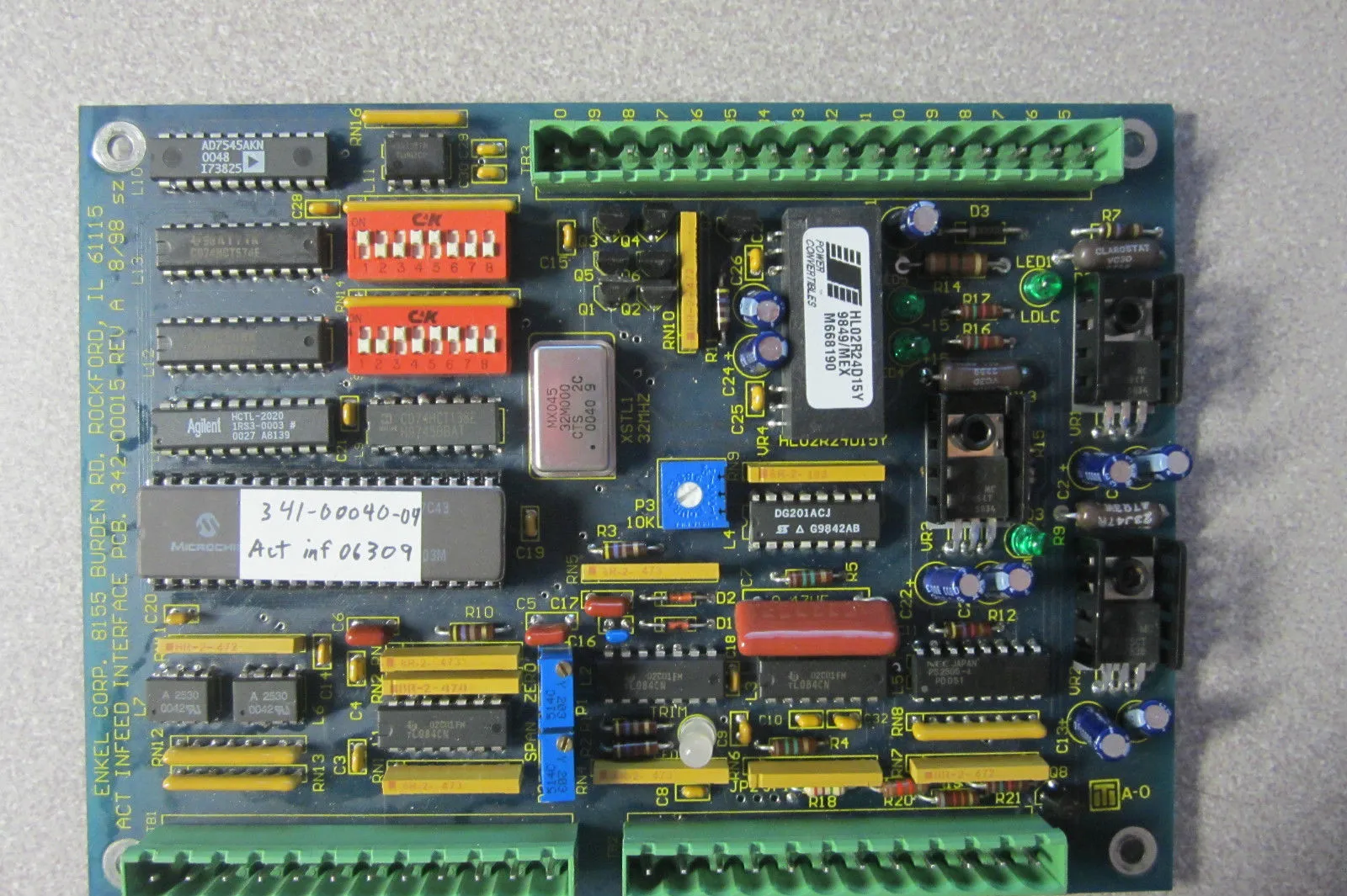 USED ENKEL CORP. 342-00015 INTERFACE PC BOARD 34200015