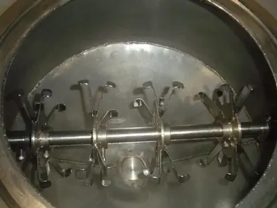 Used Approximately 2 Cubic Foot Cone Blender with Intensifier Bar