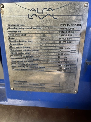 Alfa Laval Lab Centrifuge Model WSPX 404 SGP-31G