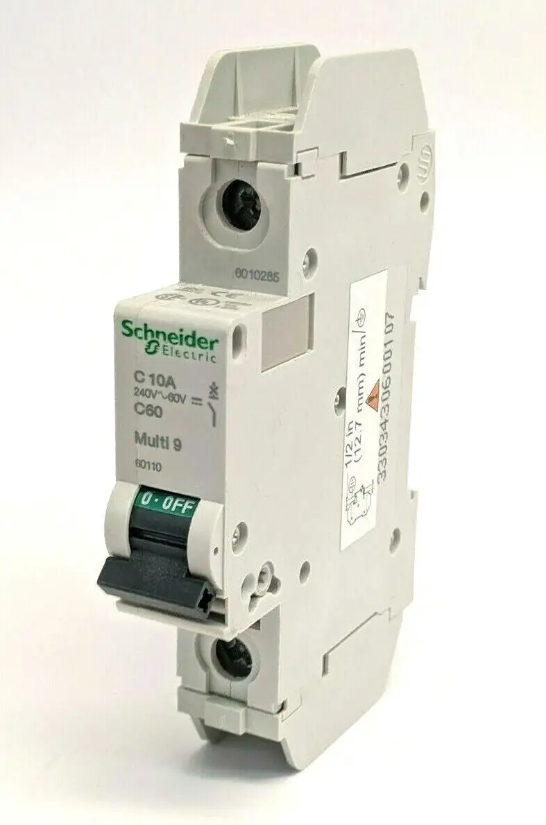 USED SCHNEIDER ELECTRIC MINIATURE CIRCUIT BREAKER MULTI 9, C 10A, C60
