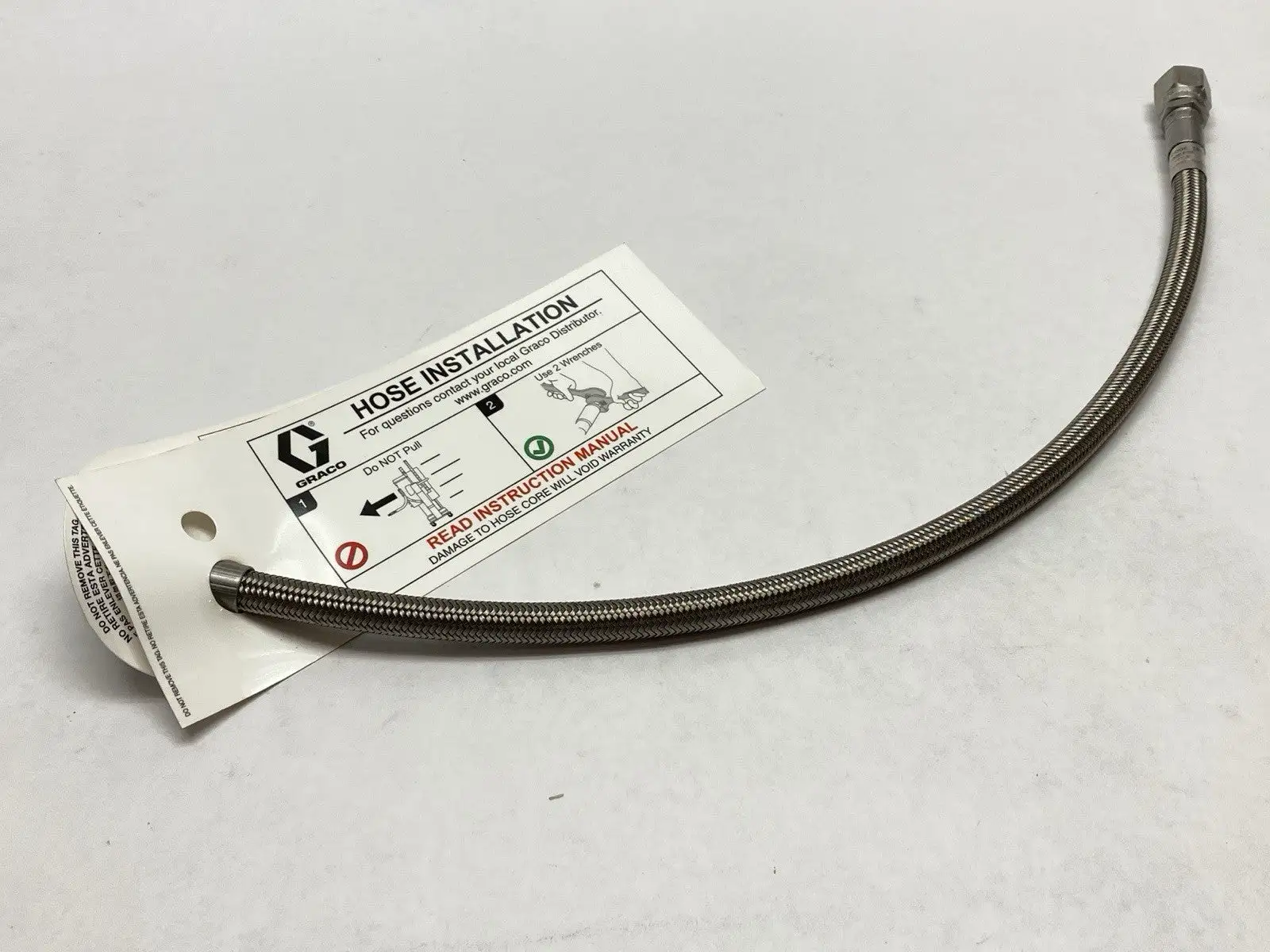 16C528 | Graco  Hose Assembly Stainless Steel Braided 1/2" x 24" - New