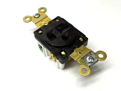 New | in-Stock Hubbell Brown Straight Blade Single Receptacle 2-Pole 3-Wire 250V 20A Electrical Fittings Michigan US | Maverick Industrial Sales #1402537