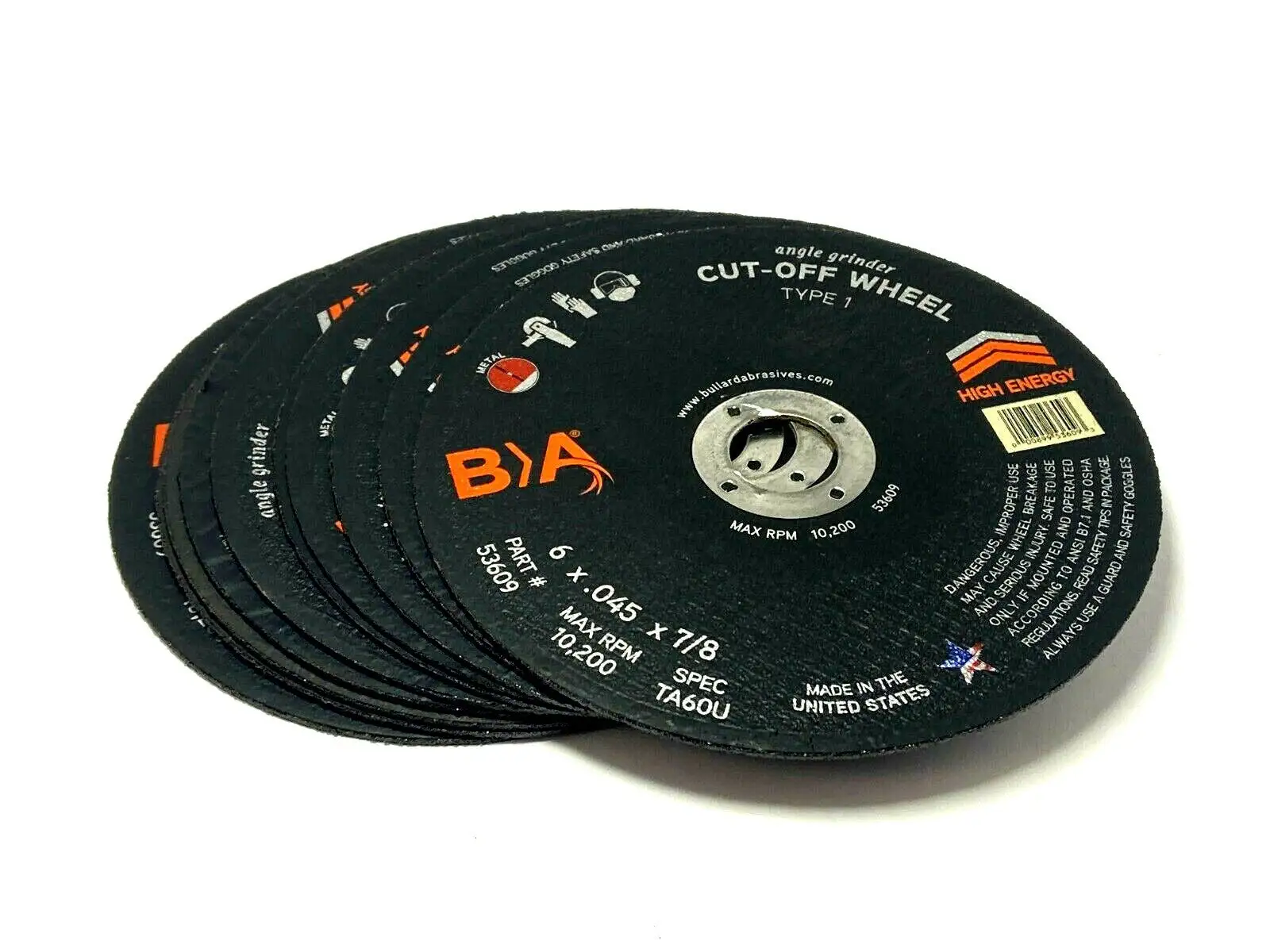 USED BULLARD ABRASIVES CUT OFF WHEEL 10,200 RPM