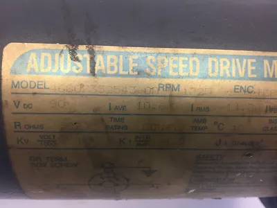 USED B&B ADJUSTABLE SPEED DRIVE MOTOR