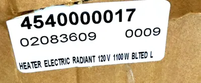 NEW CHROMALOX 228-016959-003 RADIANT HEATER URAD-3LT 120V 1100W 228016959003