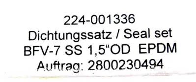 NEW LOT OF 2 GEA 224-001336 SEAL SET BFV-7 SS 1,5"OD 224001336
