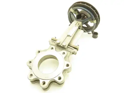 Fabri-Valve C37 4" Stainless Knife Gate Valve V-Port Rising Stem Metal Seat D1A2